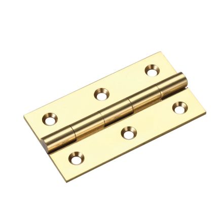 Zoo Hardware Solid drawn brass butt hinge - 64 x 35 x 2mm - Polished Brass