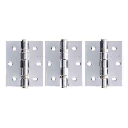 Atlantic Ball Bearing Hinges 3" x 2.5" x 2.5mm - Polished Chrome (Set of 3)