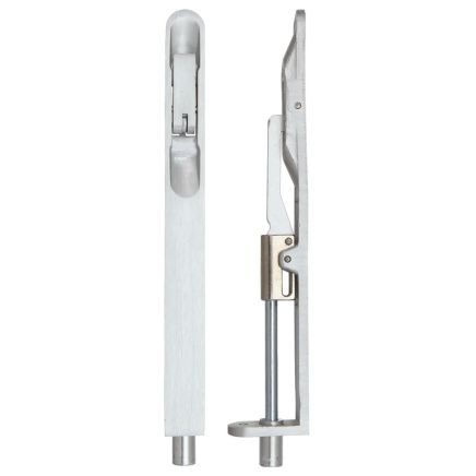 Zoo Hardware Lever Action Flush Bolt 20 x 200mm - Radius Forends - Satin Aluminium