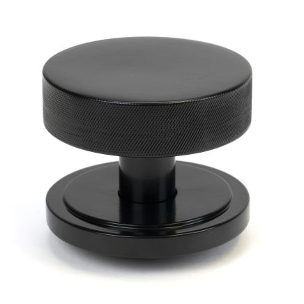 Black Brompton Centre Door Knob (Art Deco)
