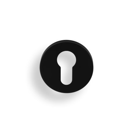 Valli Euro Profile Push-on Round Rosette Escutcheon - Matt Black PVD