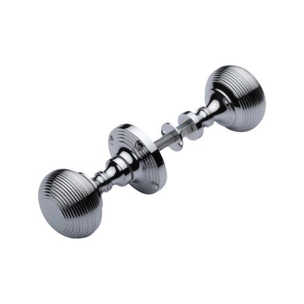 Heritage Brass Reeded Rim Knob Polished Chrome finish