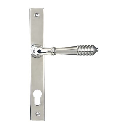 Polished Marine SS (316) Reeded Slimline Lever Espag. Lock Set