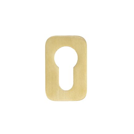 Zoo Hardware Euro Profile Escutcheon - Rosso Mini Squircle - 50 x 32 x 3 - PVD Satin Brass