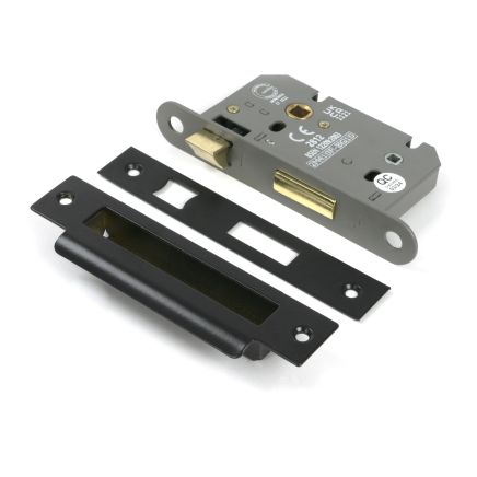 Black 2½" Heavy Duty Bathroom Mortice Lock