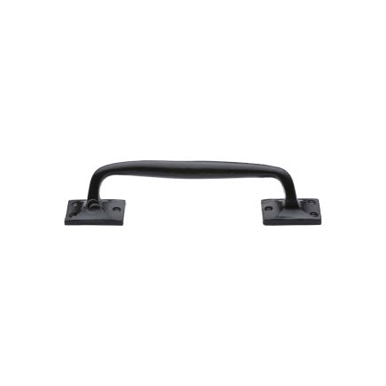 Black Iron Rustic Door Pull Handle Cranked Design 10"