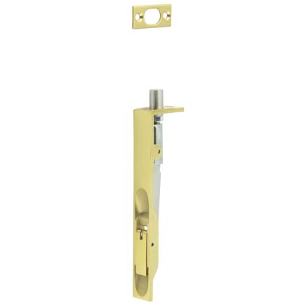 Stainless Steel Flush Bolts JSS50 Brass Finish 150mm x 20mm Square Forend - By Frelan Hardware - JSS50PVD