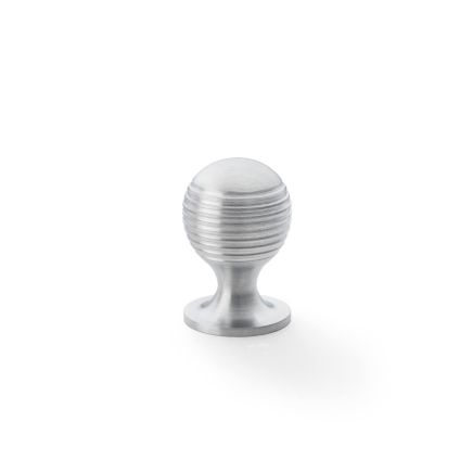 Alexander & Wilks - Caesar Cupboard Knob on Round Rose - Satin Chrome - 25mm