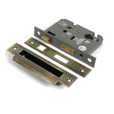 Aged Brass 2½" Euro Profile Sash Lock