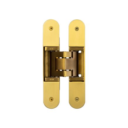 Ghost 160mm 3D Concealed Hinge Satin Brass - By Frelan Hardware - CH100SB