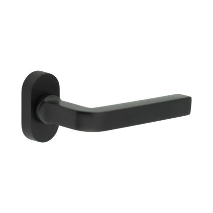 CR-104 Black Multi Point Oval Rose Door Handle - By Frelan Hardware - CR-104C4MB