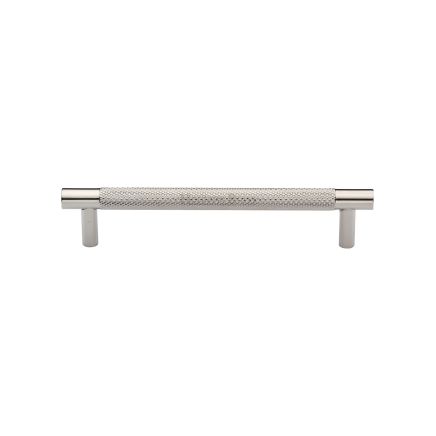 Heritage Brass Cabinet Pull Partial Knurl Design 128mm CTC Polished Nickel finish