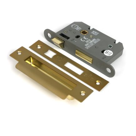 Satin Brass 2½" Heavy Duty Bathroom Mortice Lock