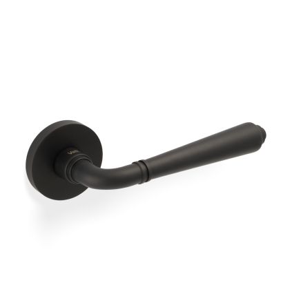 Valli Teseo Lever on Round Rosette - Matt Black PVD