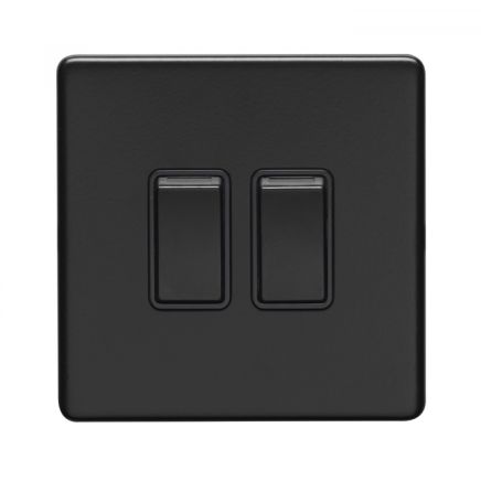 Eurolite Concealed 3mm 2 Gang Switch Matt Black