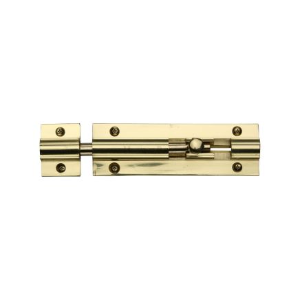 Heritage Brass Door Bolt Straight 4" x 1.25" Polished Brass finish