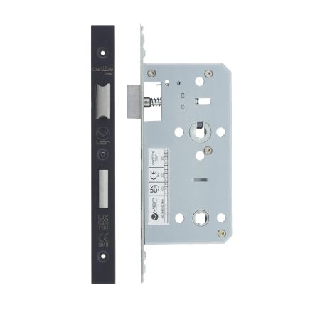 Zoo Hardware 2 Piece - DIN bathroom - 78mm c/c - backset 55mm - Black