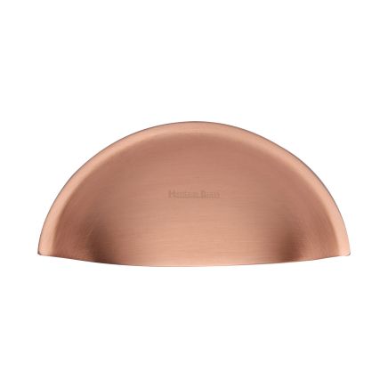 Heritage Brass Drawer Pull Half Moon Design 57mm CTC Satin Rose Gold Finish