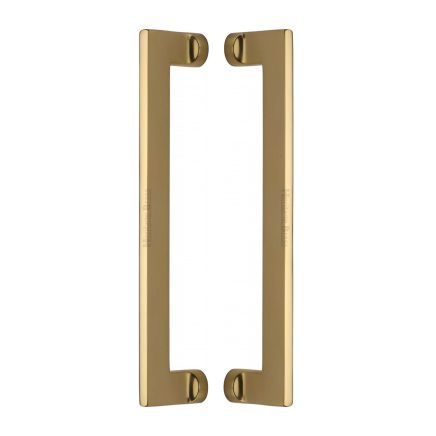 Heritage Brass Back to Back Door Pull Handle Apollo Design 307mm Polished Brass Finish