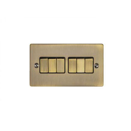 Eurolite Enhance Decorative 6 Gang Switch Antique Brass