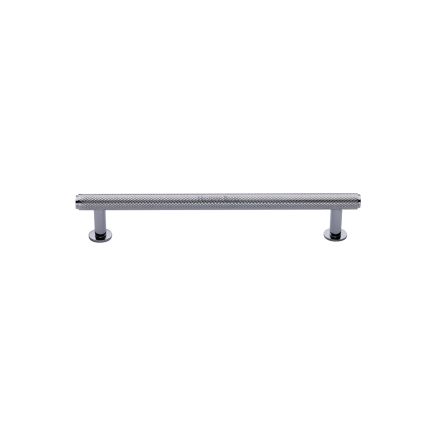 Heritage Brass Cabinet Pull Knurled Design with 16mm Rose 96mm CTC Polished Chrome finish