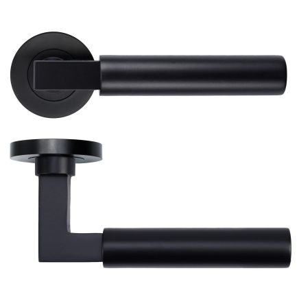 Zoo Hardware Garda Lever on Round Rose - Black