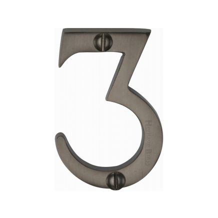 Heritage Brass Numeral 3 Face Fix 51mm (2") Matt Bronze finish