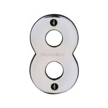 Heritage Brass Numeral 8 Face Fix 76mm (3") Polished Chrome finish