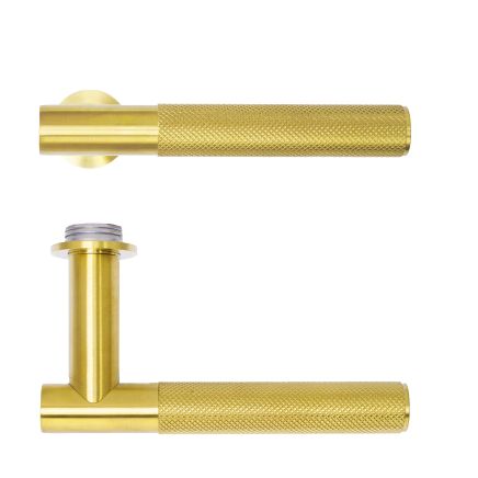 Zoo Hardware Orta Lever on 32mm Round Mini Rose - PVD Satin Brass