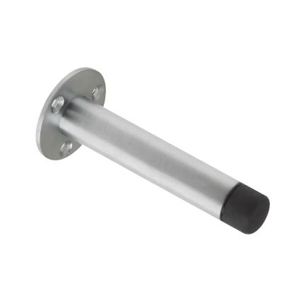 Zoo Hardware Door Stop - Cylinder with Rose 90mm - Face Fix - Satin
