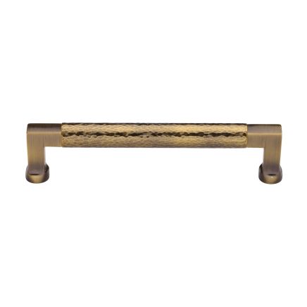 Heritage Brass Cabinet Pull Bauhaus Hammered Design 160mm CTC Antique Brass Finish