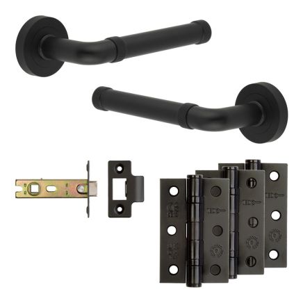 Complete Midtown Door Handle Pack - Internal Doors - Matt Black - 76mm / 3-inch Hinges - JE-G4B-MB