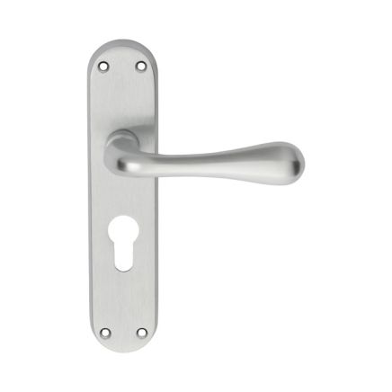 Astro Lever On Euro Lock Backplate - Satin Chrome