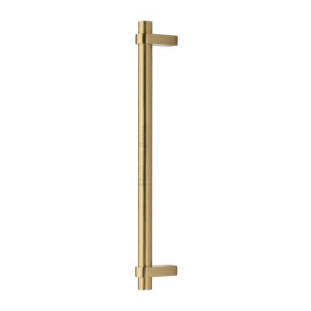 Heritage Brass Door Pull Handle Industrial Design 353mm Satin Brass Finish