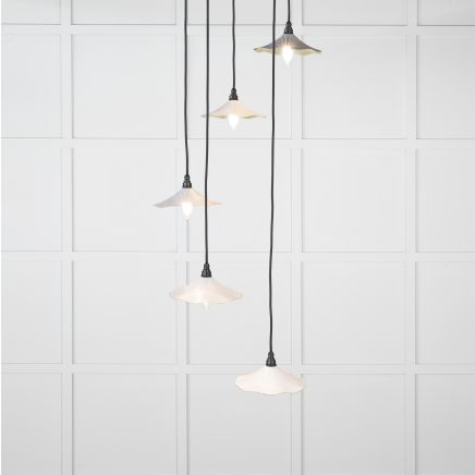 Smooth Brass Flora Cluster Pendant in Birch
