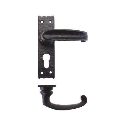 Zoo Hardware Traditional Slimline Thumb Lever on Euro Backplate - - Black