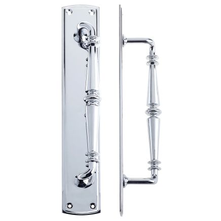 Zoo Hardware Pull Handle on Backplate - Polished Chrome