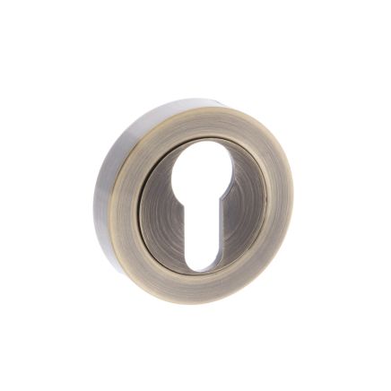 Old English Euro Escutcheons - Antique Brass