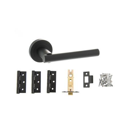 Atlantic Nebraska Dorpac (2.5" Latch, 3"x2" Hingesx3) - Matt Black