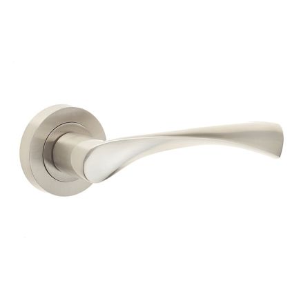 Comet Door Handle on Rose Satin Nickel - By Frelan Hardware - JV845SN