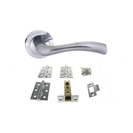 Atlantic Texas Door Pack Bundle (2.5" Latch, 3"x2" Hingesx3) - Satin Chrome