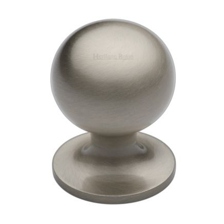 Heritage Brass Cabinet Knob Ball Design 38mm Satin Nickel finish