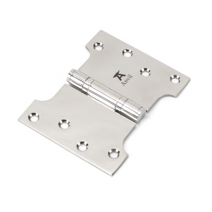 Polished SS 4" x 3" x 5" Parliament Hinge (pair)