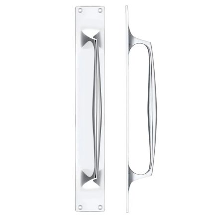 Zoo Hardware Pull Handle on Backplate - Chrome