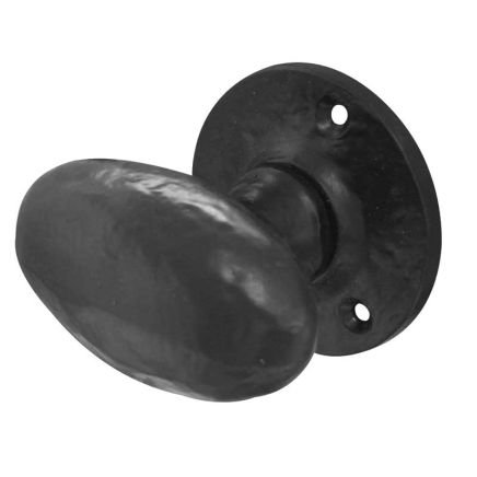 Jedo Oval Mortice Door Knobs Black - By Frelan Hardware - JAB48