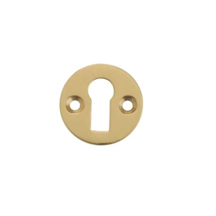 Jedo Round Open Escutcheon Standard Keyway 32mm Polished Brass - By Frelan Hardware - JV41PB