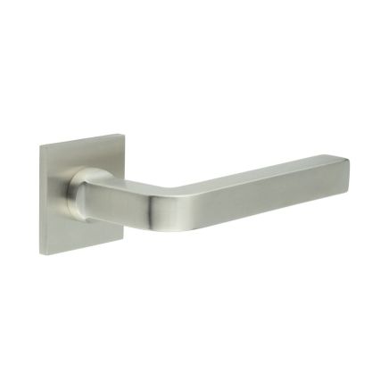 CR-104 Satin Stainless Steel  Fixed Dead Square Rose Door Handle - By Frelan Hardware - CR-104B3SSS