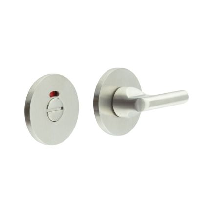CR-804 Satin Stainless Steel Thumb Turn & Lock Round Rose w/ Indicator - By Frelan Hardware - CR-804AJ7SSS