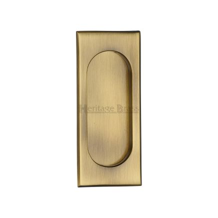 Flush Pull Handle 105mm Antique Brass Finish