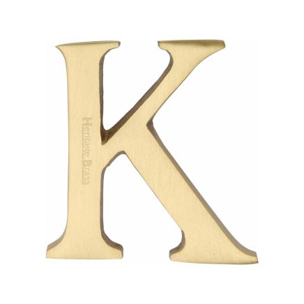 Heritage Brass Alphabet K Pin Fix 51mm (2") Satin Brass Finish